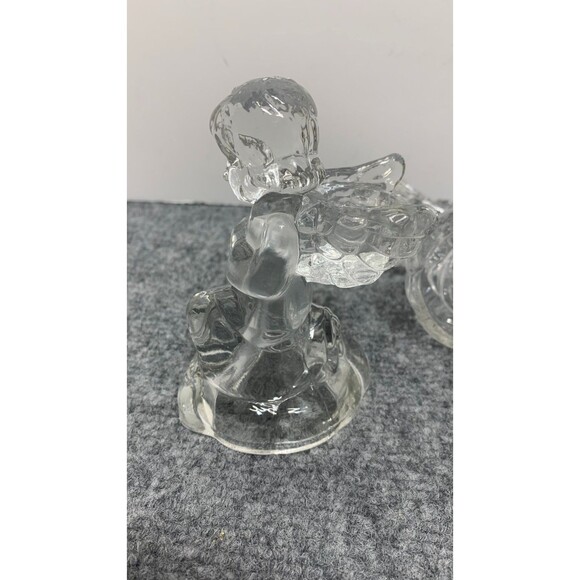Set of 2 Angel Candle Holders Set 4.5” X 2.5” Glass - Picture 3 of 7
